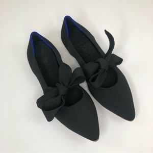 Rothy’s Mary Jane Bow Tie Flats Black Size 7.5